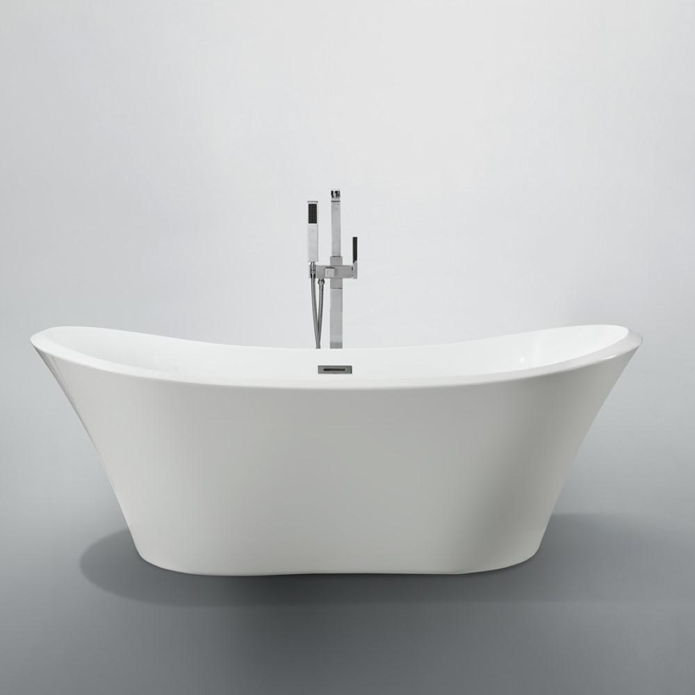Ancona 71 inch Freestanding Bathtub in Glossy White. Picture 4