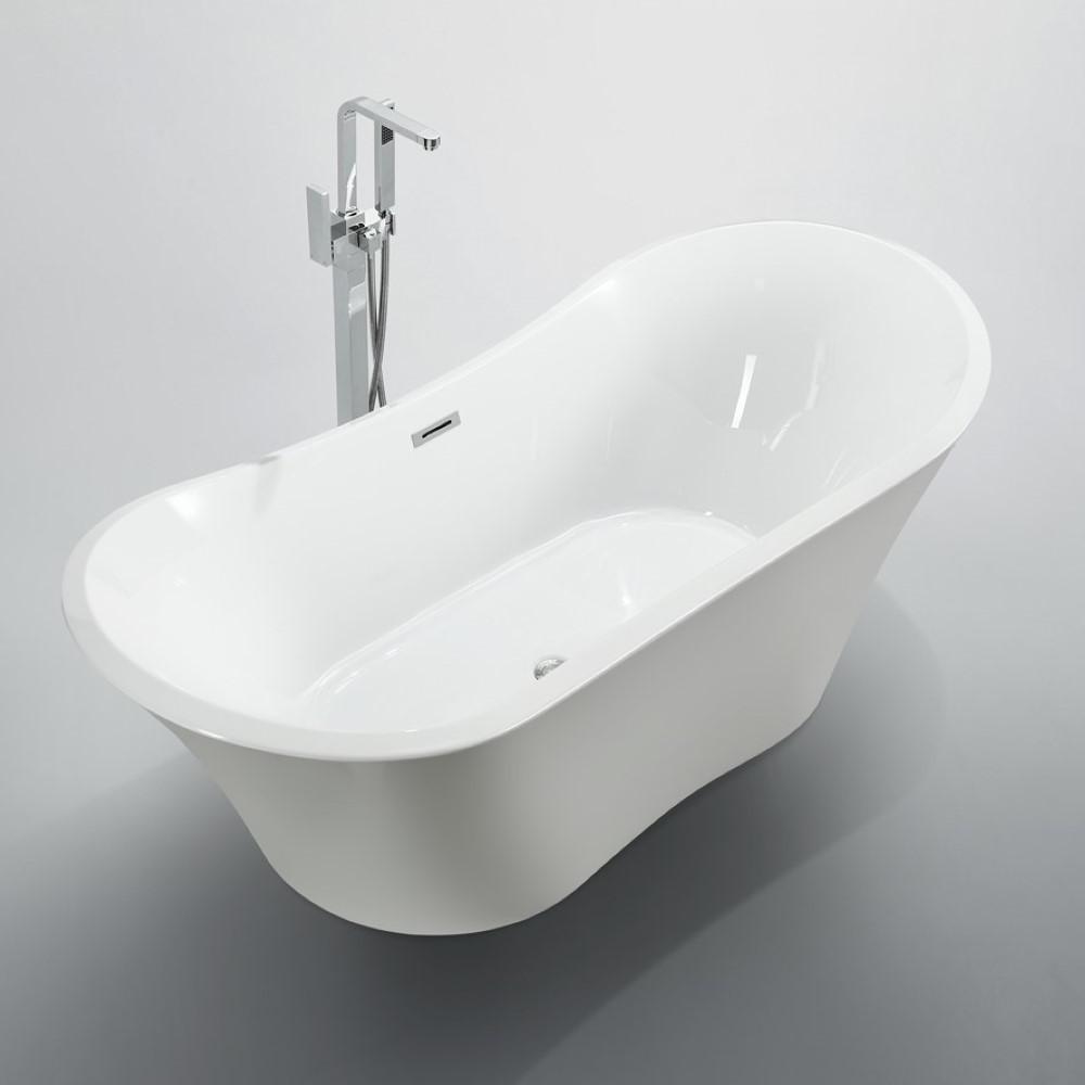 Ancona 71 inch Freestanding Bathtub in Glossy White. Picture 5