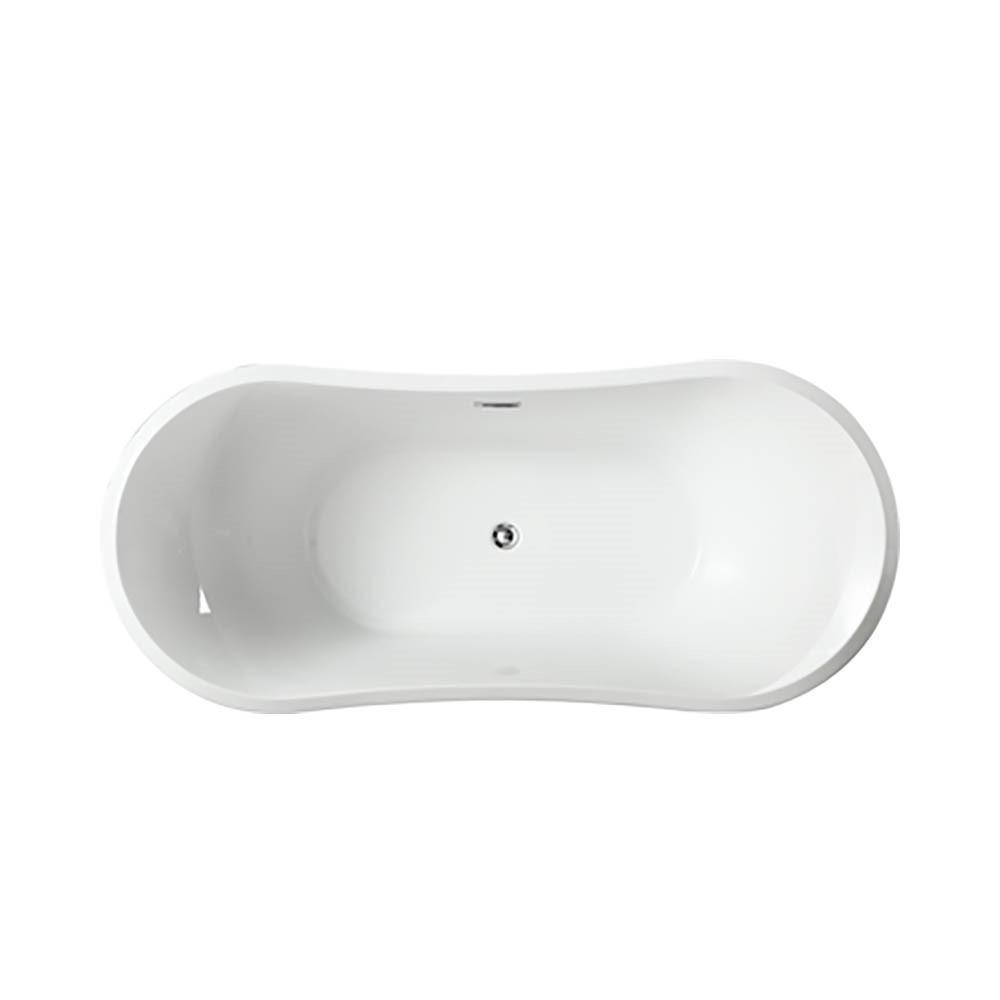Ancona 71 inch Freestanding Bathtub in Glossy White. Picture 1