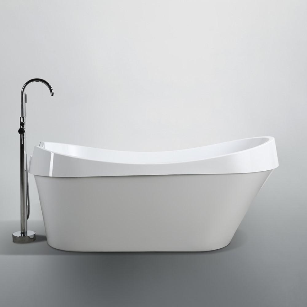 Barletta 69 inch Freestanding Bathtub in Glossy White. Picture 4