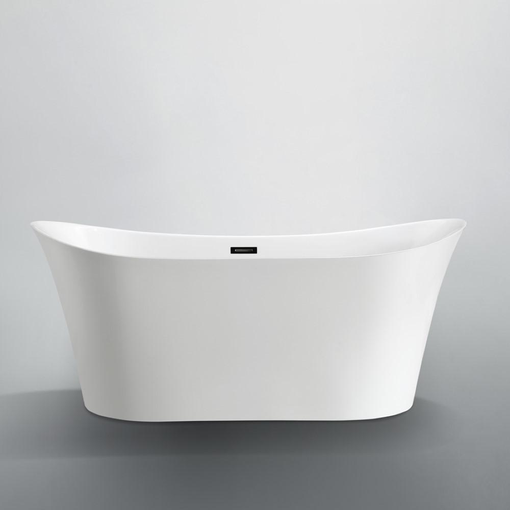 Bergamo 67 inch Freestanding Bathtub in Glossy White. Picture 3