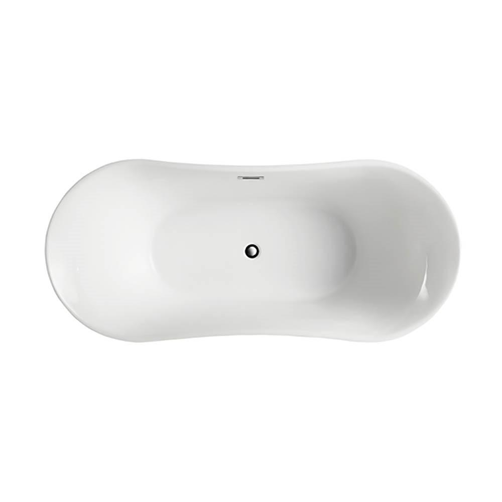 Bergamo 67 inch Freestanding Bathtub in Glossy White. Picture 5