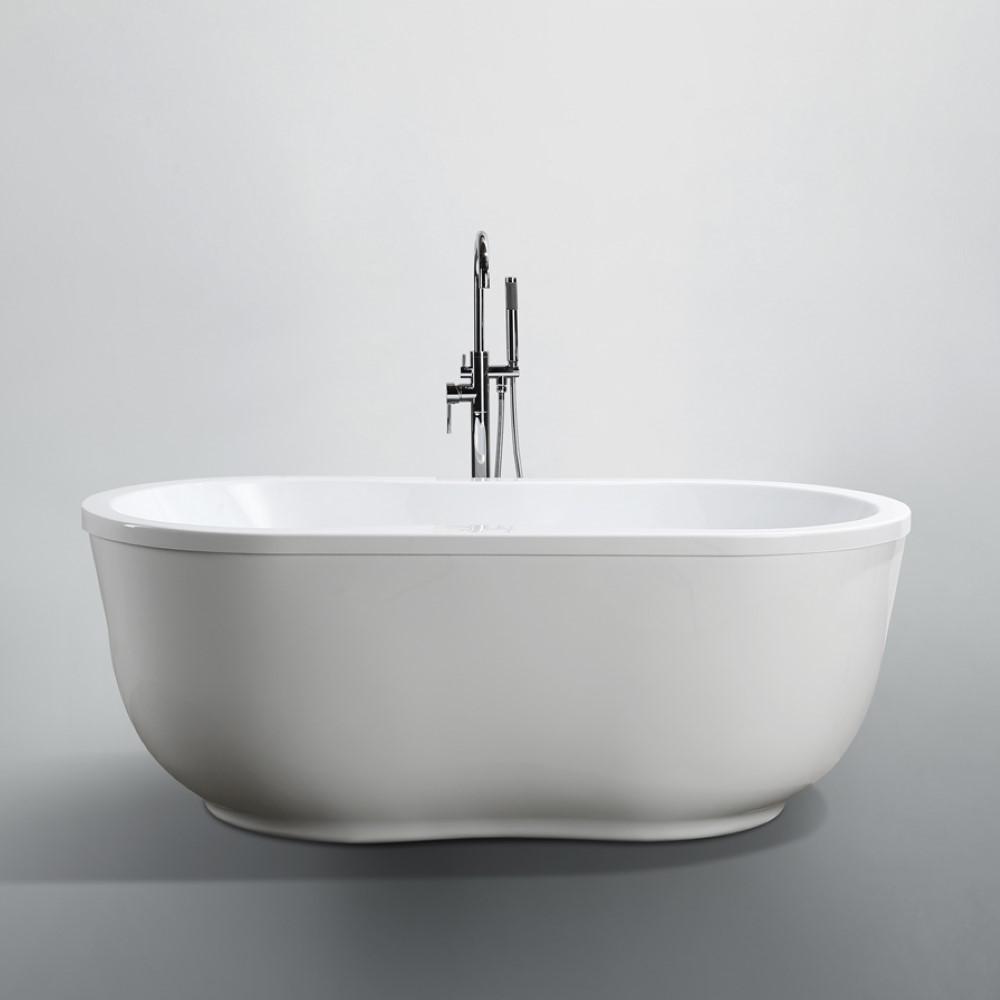 Brescia 65 inch Freestanding Bathtub in Glossy White. Picture 4