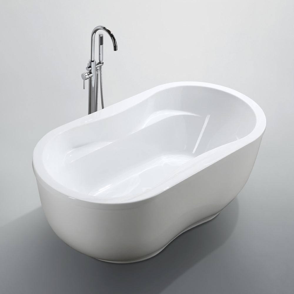 Brescia 65 inch Freestanding Bathtub in Glossy White. Picture 5