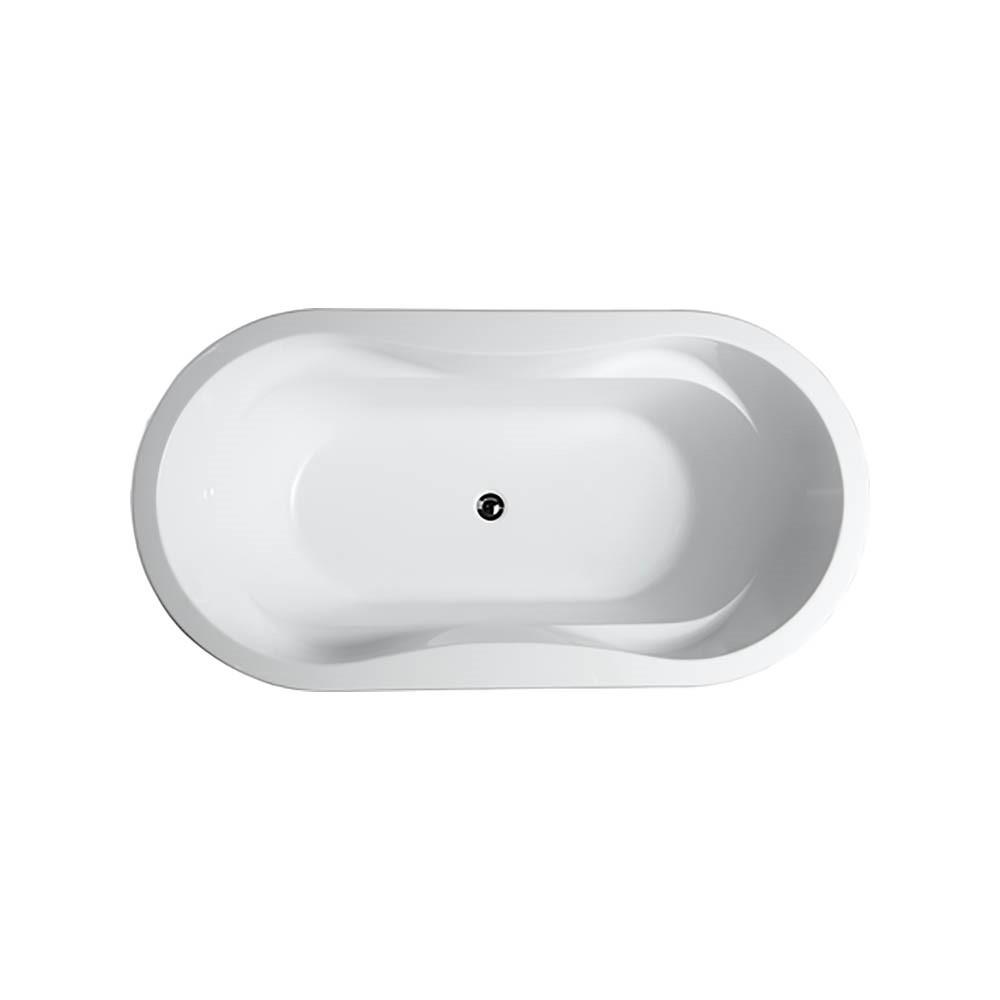 Brescia 65 inch Freestanding Bathtub in Glossy White. Picture 1