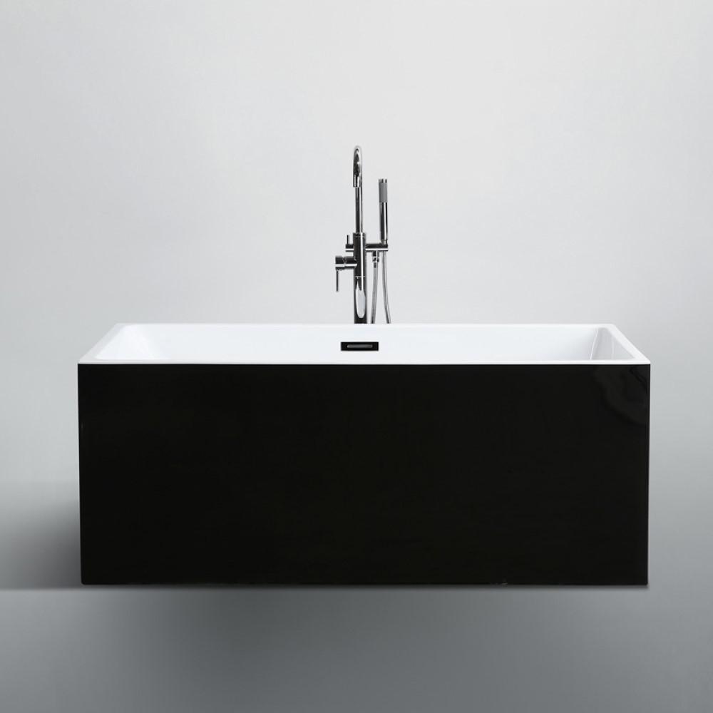 Brindisi 59 inch Freestanding Bathtub in Glossy Black. Picture 3