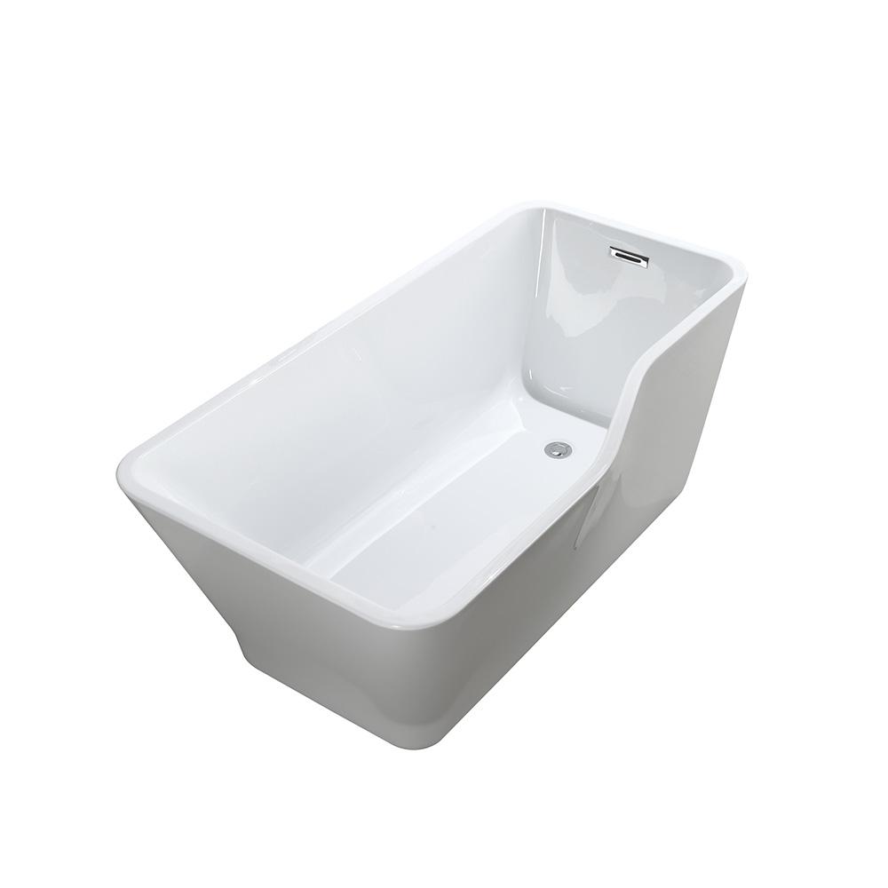 Florence 59 inch Freestanding Bathtub in Glossy White. Picture 3