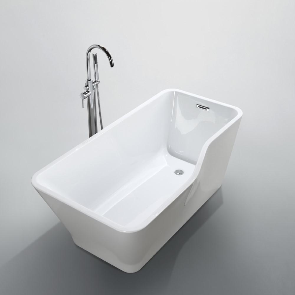 Florence 59 inch Freestanding Bathtub in Glossy White. Picture 5