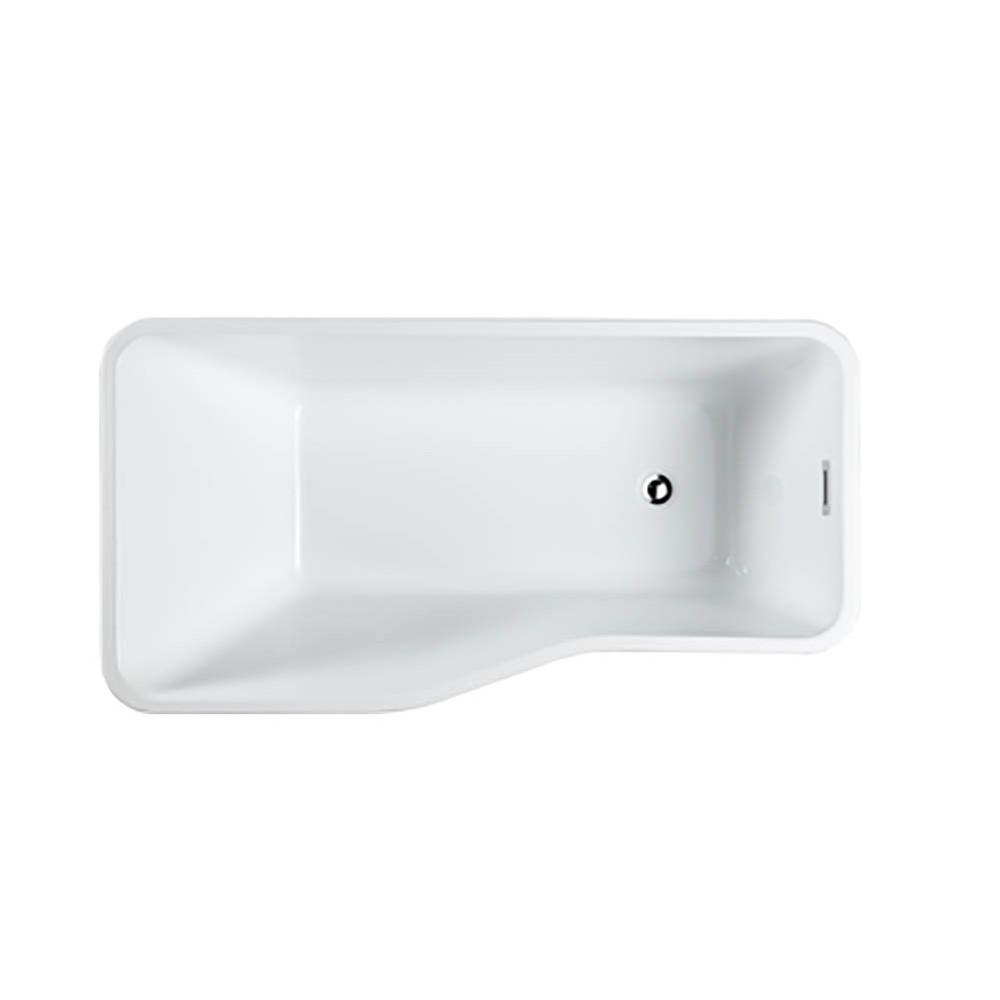 Florence 59 inch Freestanding Bathtub in Glossy White. Picture 1