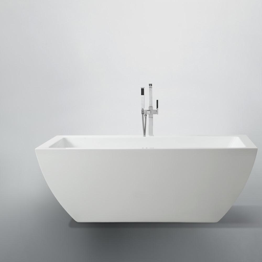 Livorno 59 inch Freestanding Bathtub in Glossy White. Picture 3