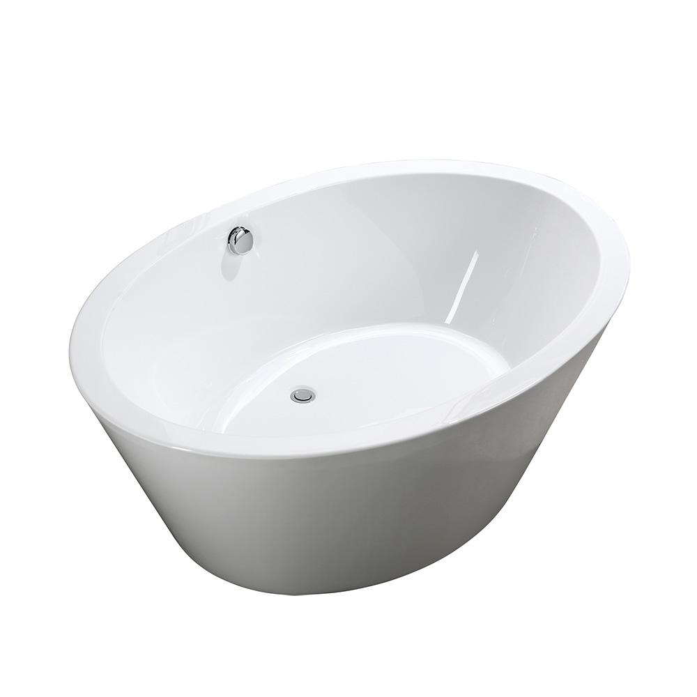 Udine 67 inch Freestanding Bathtub in Glossy White. Picture 1