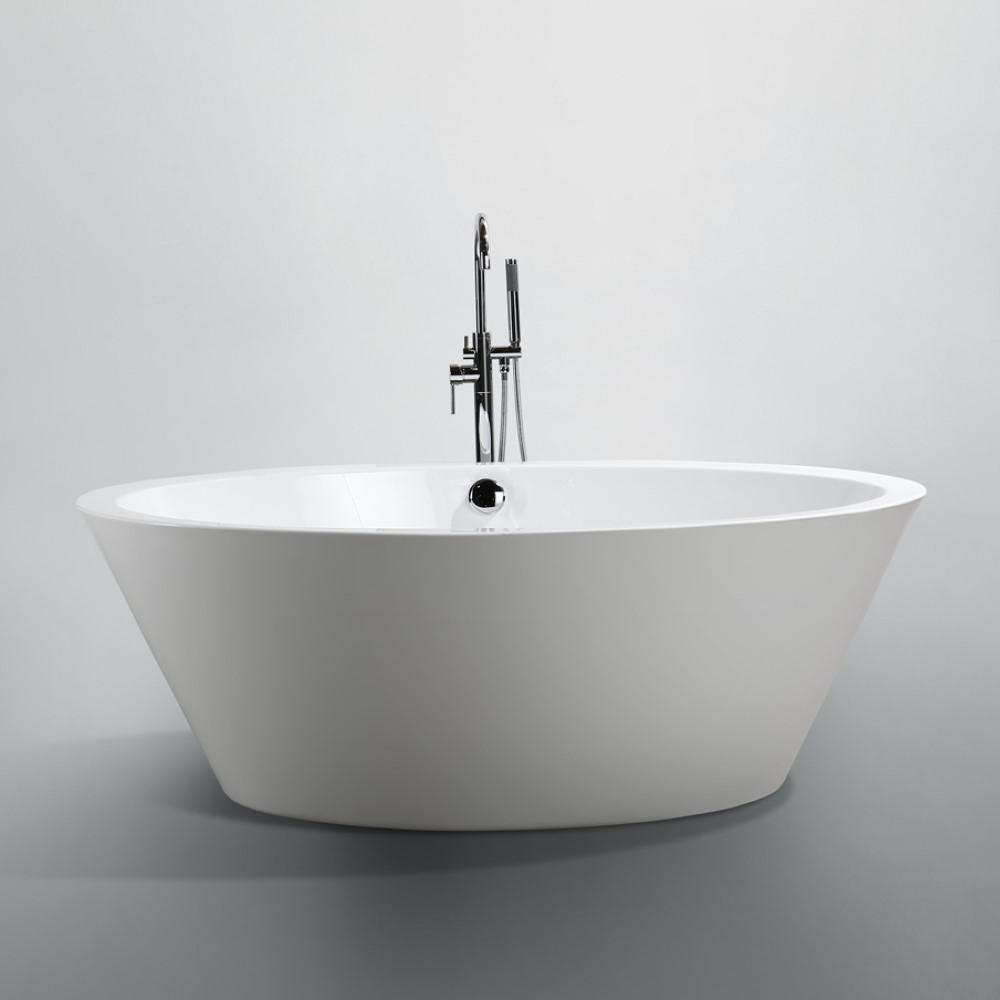 Udine 67 inch Freestanding Bathtub in Glossy White. Picture 3