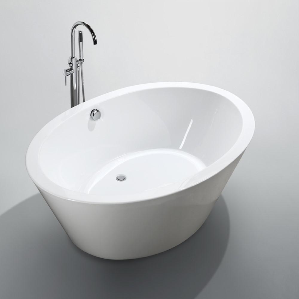 Udine 67 inch Freestanding Bathtub in Glossy White. Picture 4