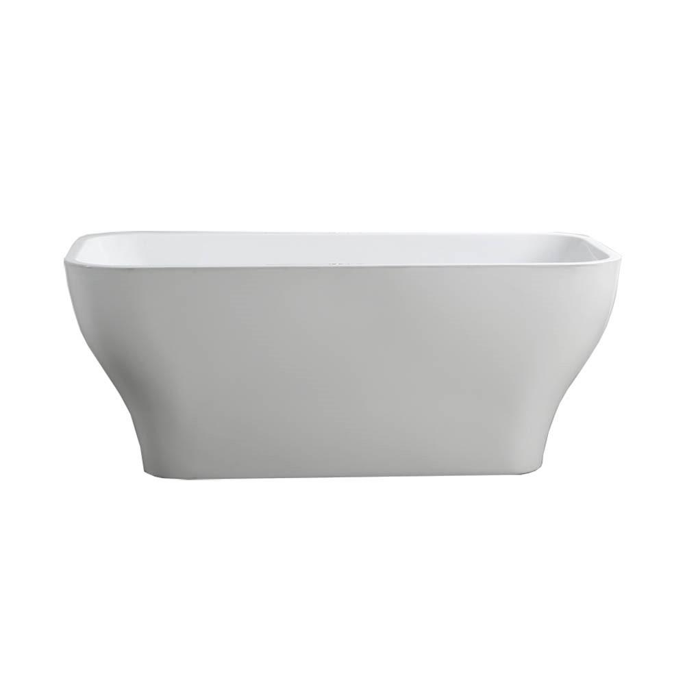 Novara 59 inch Freestanding Bathtub in Glossy White. Picture 1