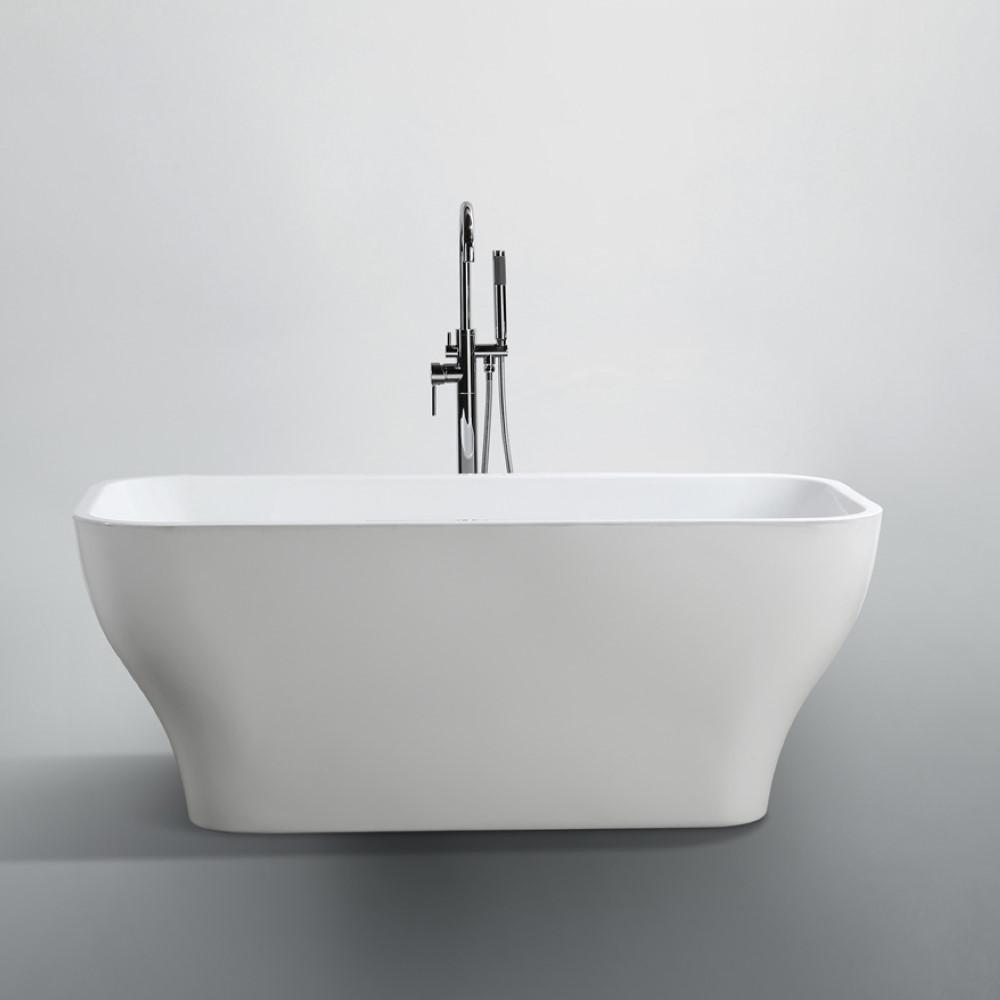 Novara 59 inch Freestanding Bathtub in Glossy White. Picture 3