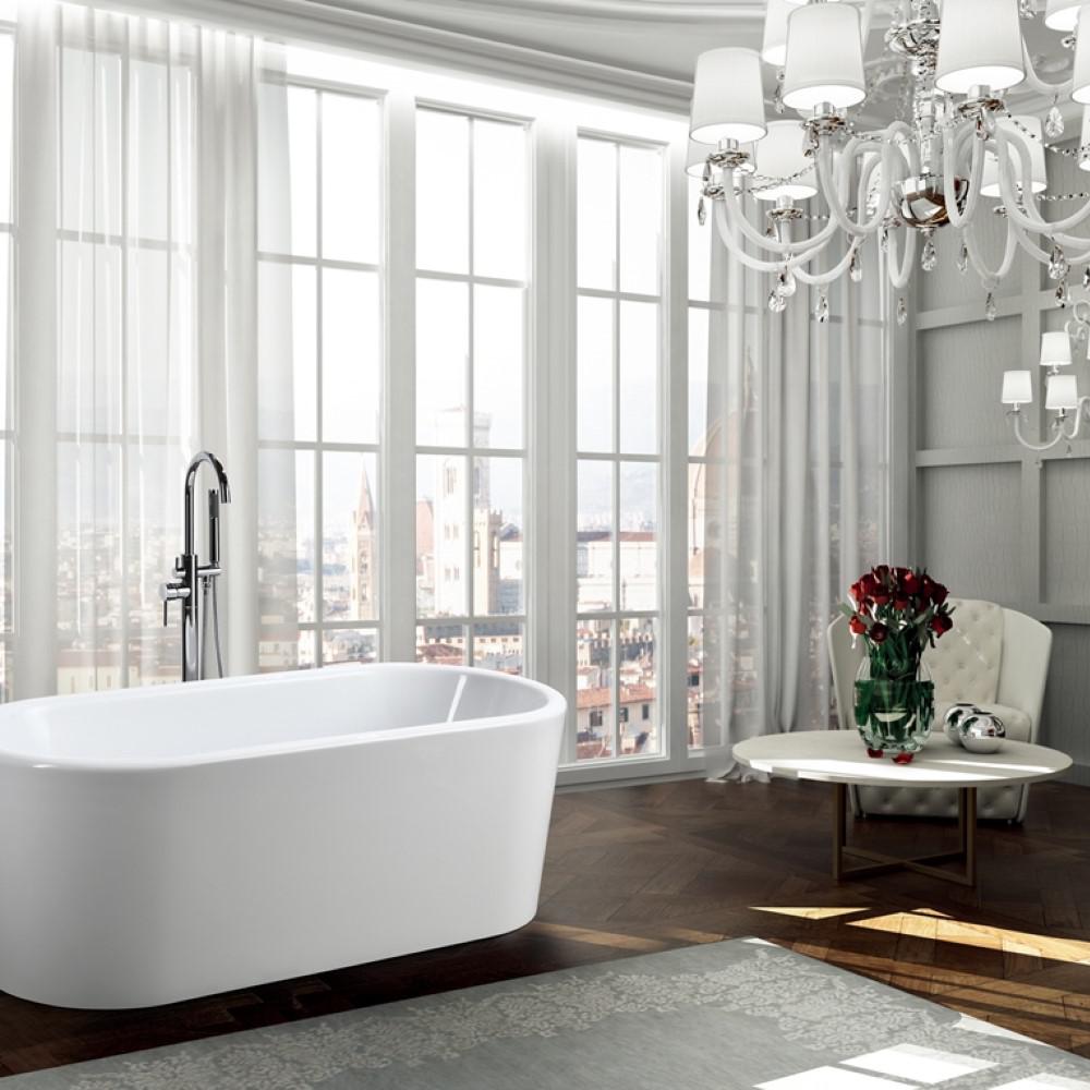 Padua 63 inch Freestanding Bathtub in Glossy White. Picture 2