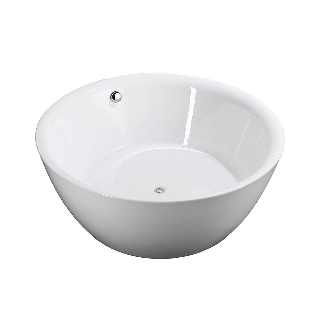 Pescara 59 inch Freestanding Bathtub in Glossy White. Picture 1