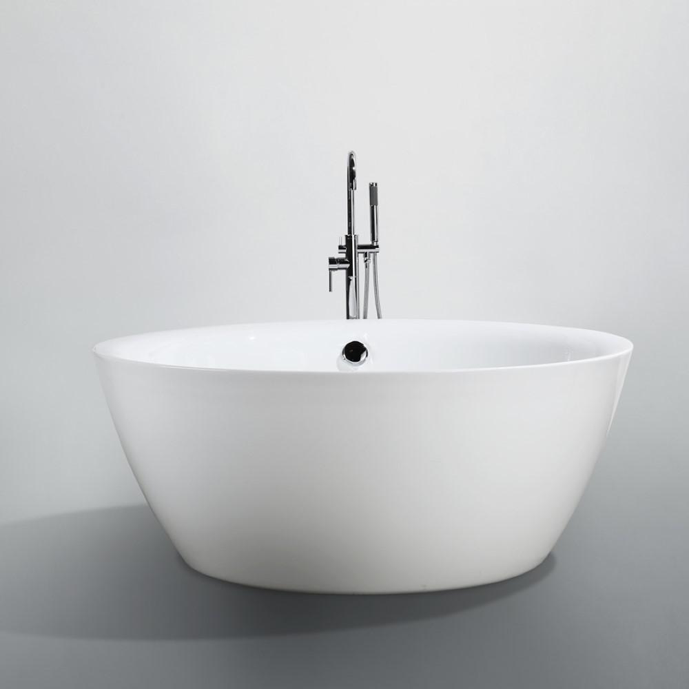 Pescara 59 inch Freestanding Bathtub in Glossy White. Picture 3