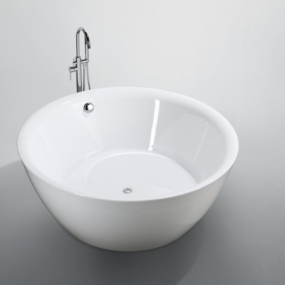 Pescara 59 inch Freestanding Bathtub in Glossy White. Picture 4