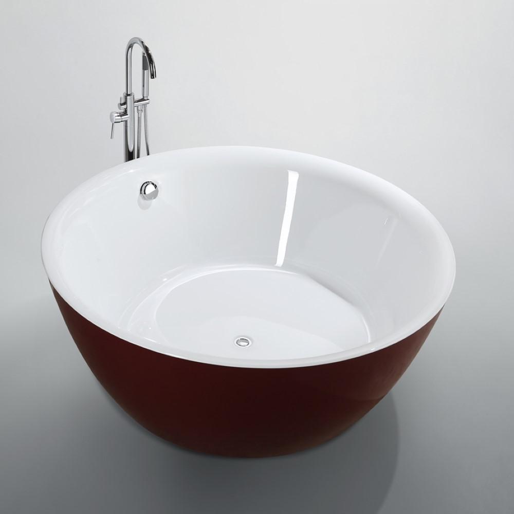 Prato 59 inch Freestanding Bathtub in Glossy Red. Picture 3