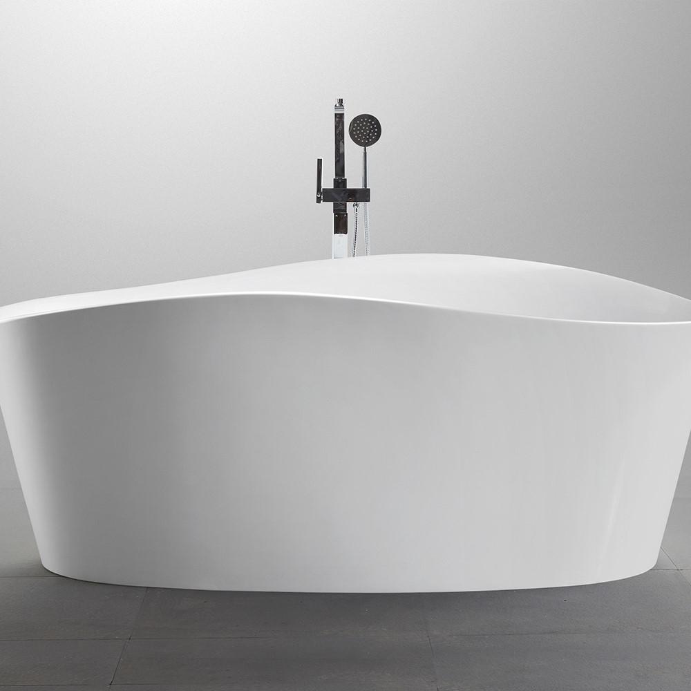 Grasse 67 inch Freestanding Bathtub in White. Picture 3