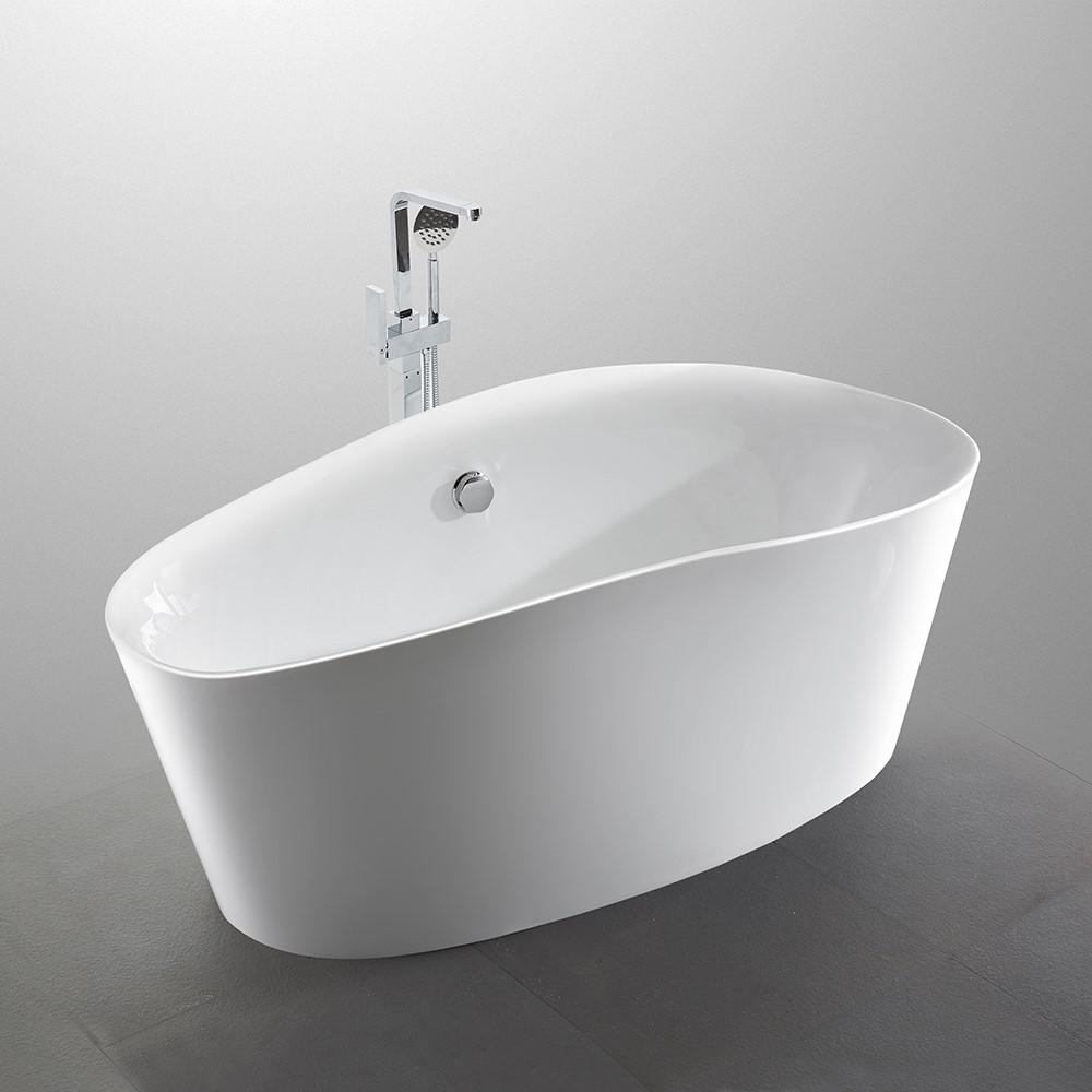 Grasse 67 inch Freestanding Bathtub in White. Picture 4