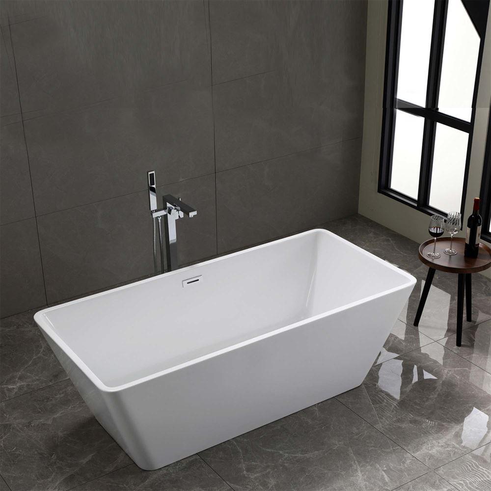 Rieti 67 inch Freestanding Bathtub in Glossy White. Picture 3