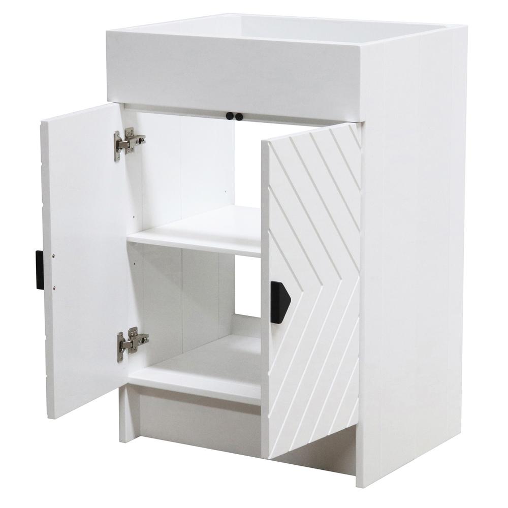 23 in. Single Sink Foldable Vanity Cabinet, White Finish. Picture 2