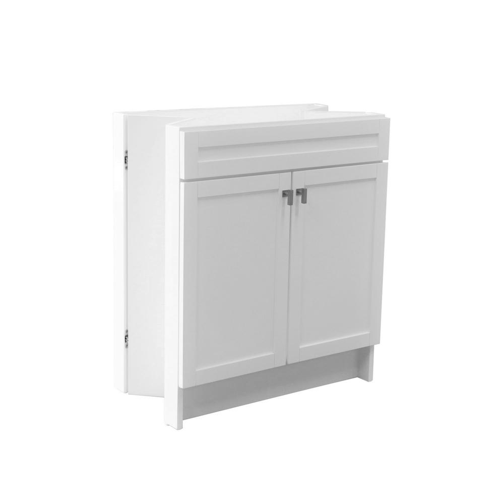 30 in. Single Sink Foldable Vanity Cabinet, White Finish. Picture 8