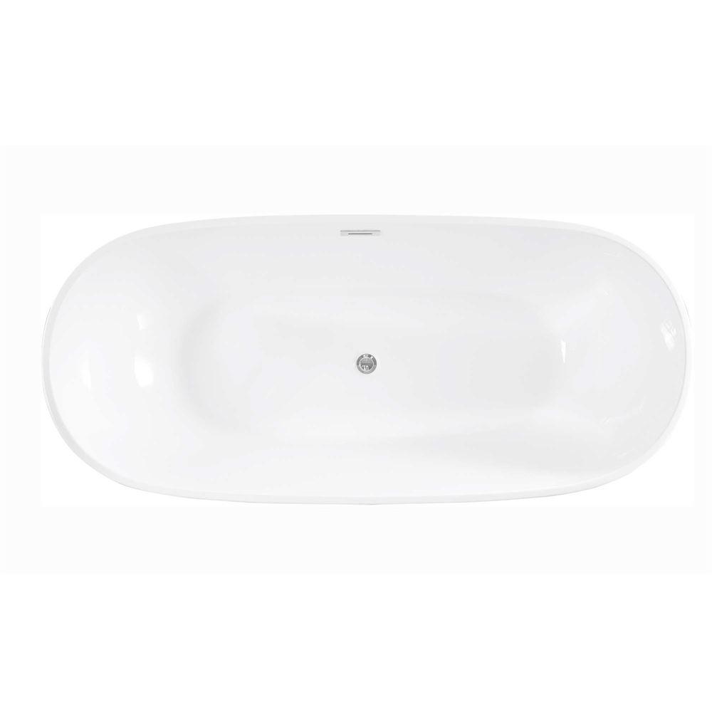 Como 71 inch Freestanding Bathtub in Glossy White. Picture 2