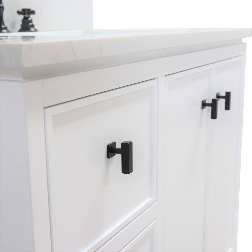 37 in. Single Sink Vanity in White with Engineered Quartz Top. Picture 7