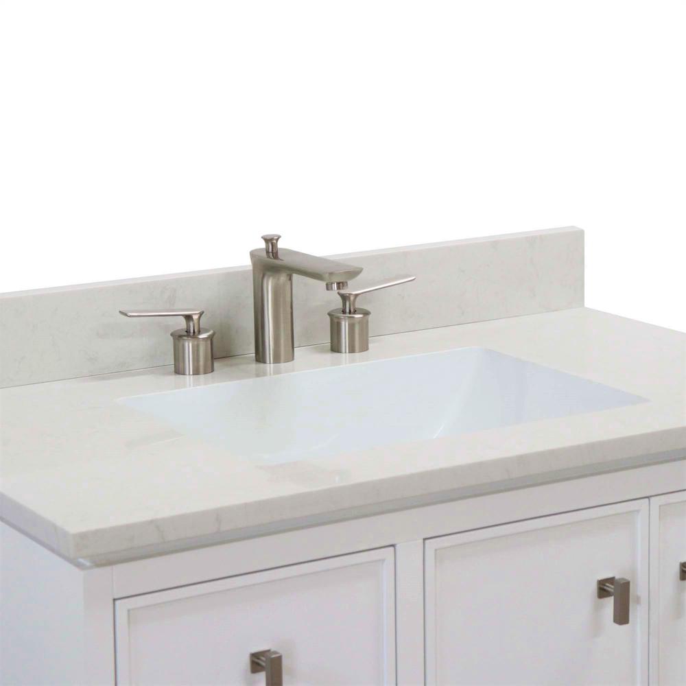 37 in. Single Sink Vanity in White with Engineered Quartz Top. Picture 8
