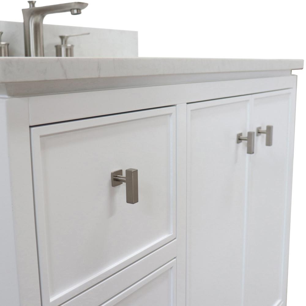37 in. Single Sink Vanity in White with Engineered Quartz Top. Picture 9