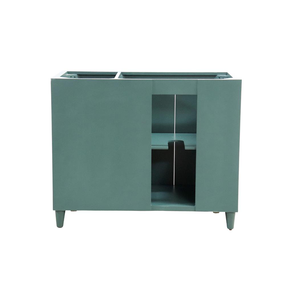39 in. Single Sink Vanity in Hunter Green with Light Gray Composite Granite Top. Picture 6