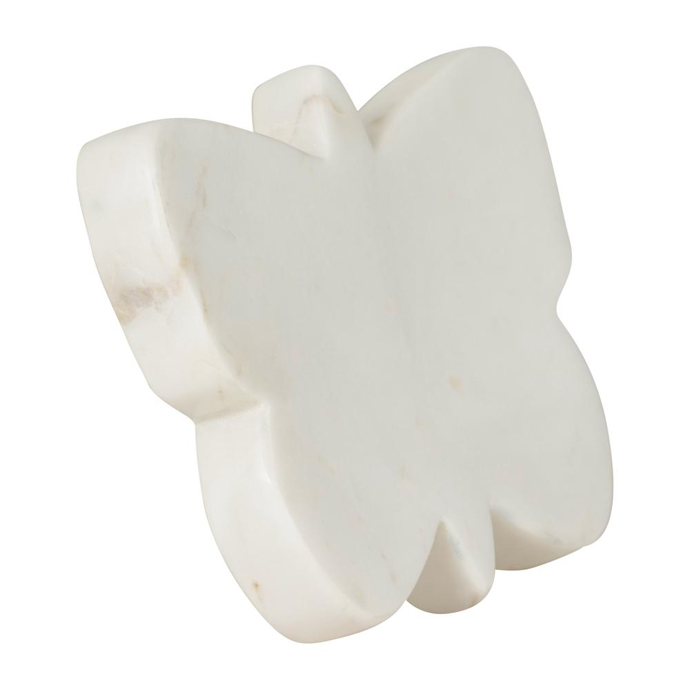 Marble, 7x5 Butterfly Trinket Tray, White. Picture 3