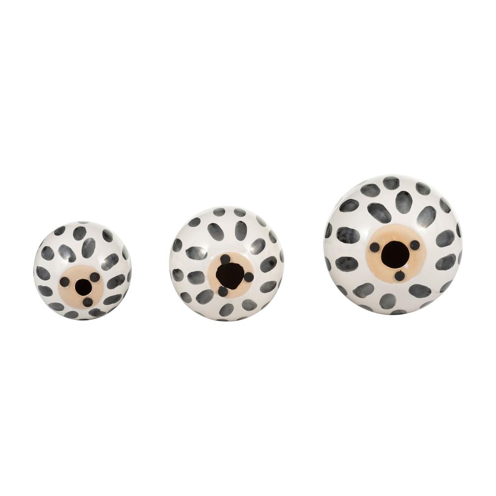 Cer, S/3 4/5/6" Spotted Orbs, Blk/wht. Picture 7