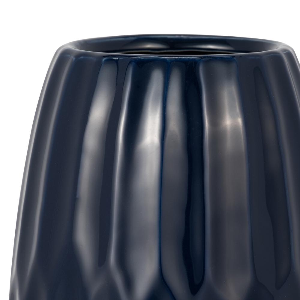 Ceramic 14" Vase , Navy Blue. Picture 4