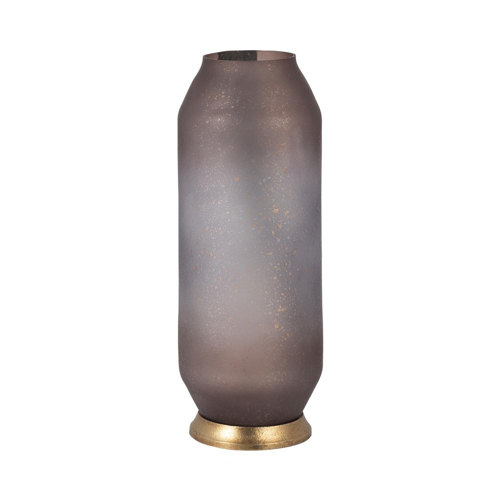 Glass, 15" Metallic Detail Vase,  Blush. Picture 3