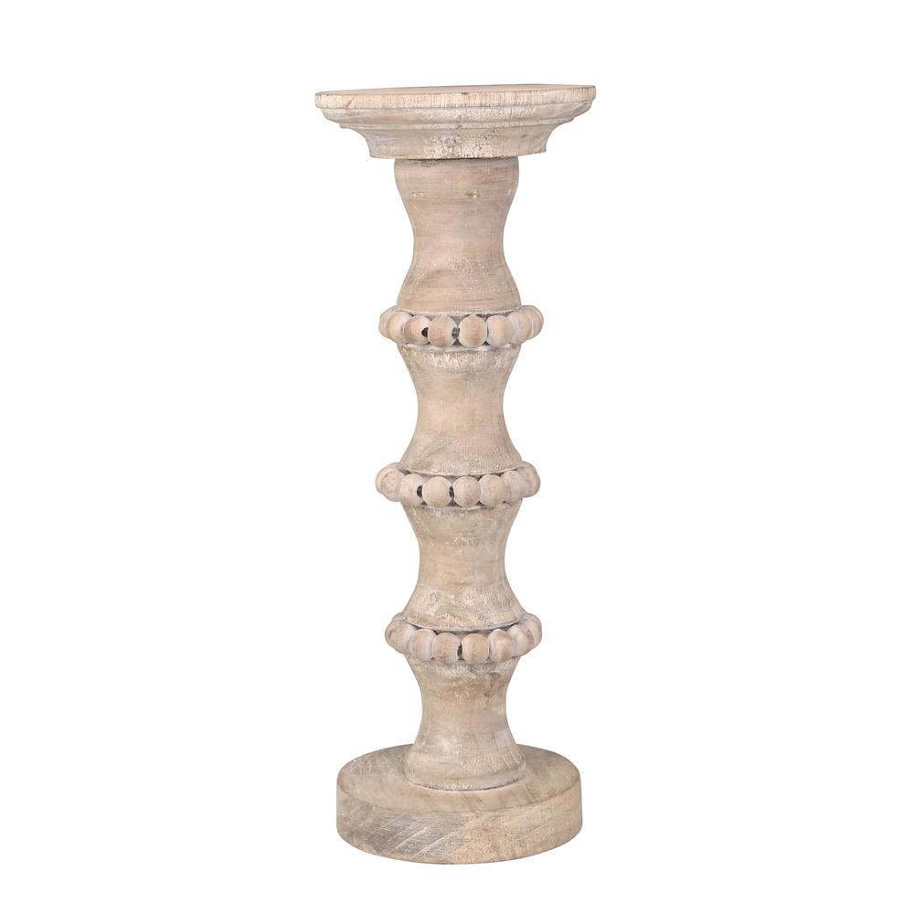 Wooden 14" Antique Style Candle Holder. Picture 1