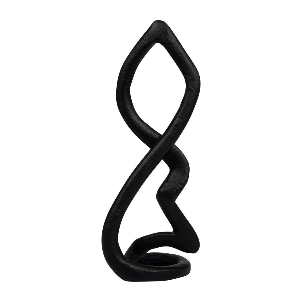 Metal, 13" Swirled Sculpture, Black. Picture 4