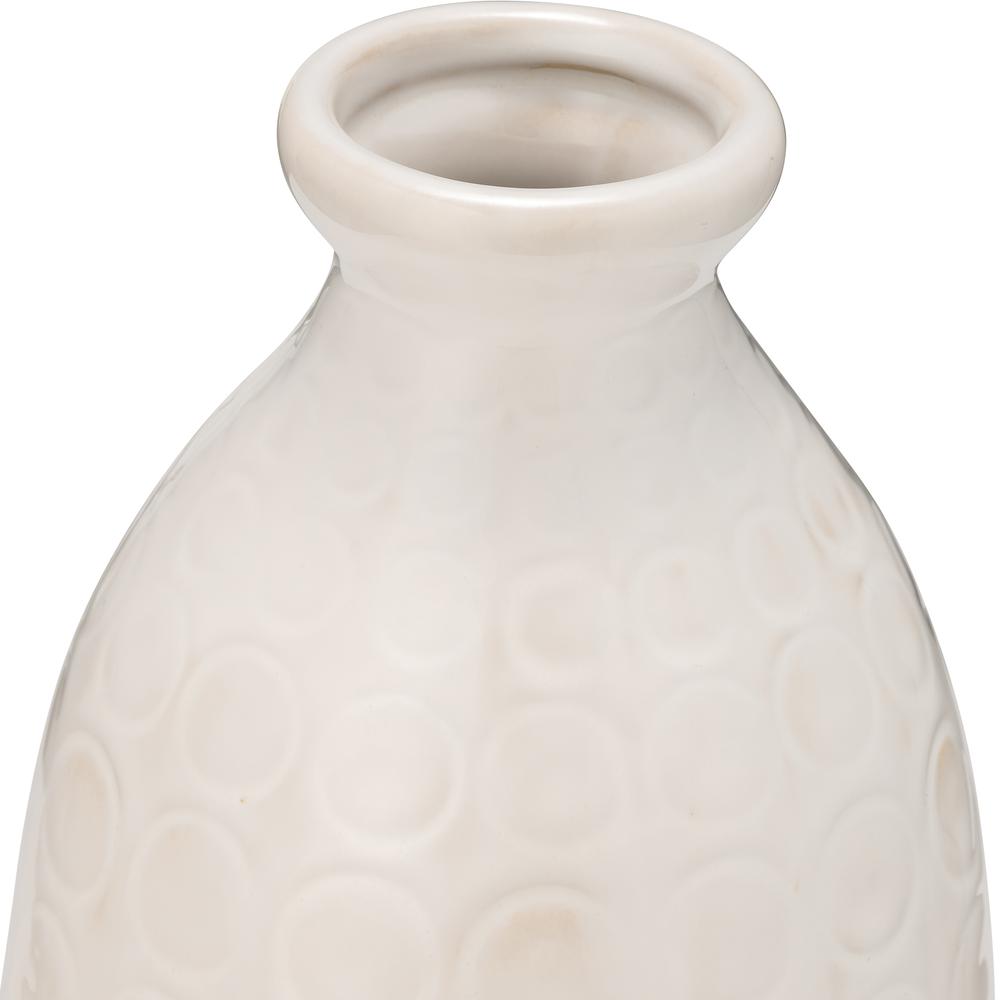 Cer, 12" Circles Vase, Beige. Picture 4