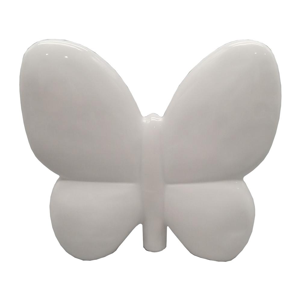 Cer, 8" Balloon Butterfly, White. Picture 1