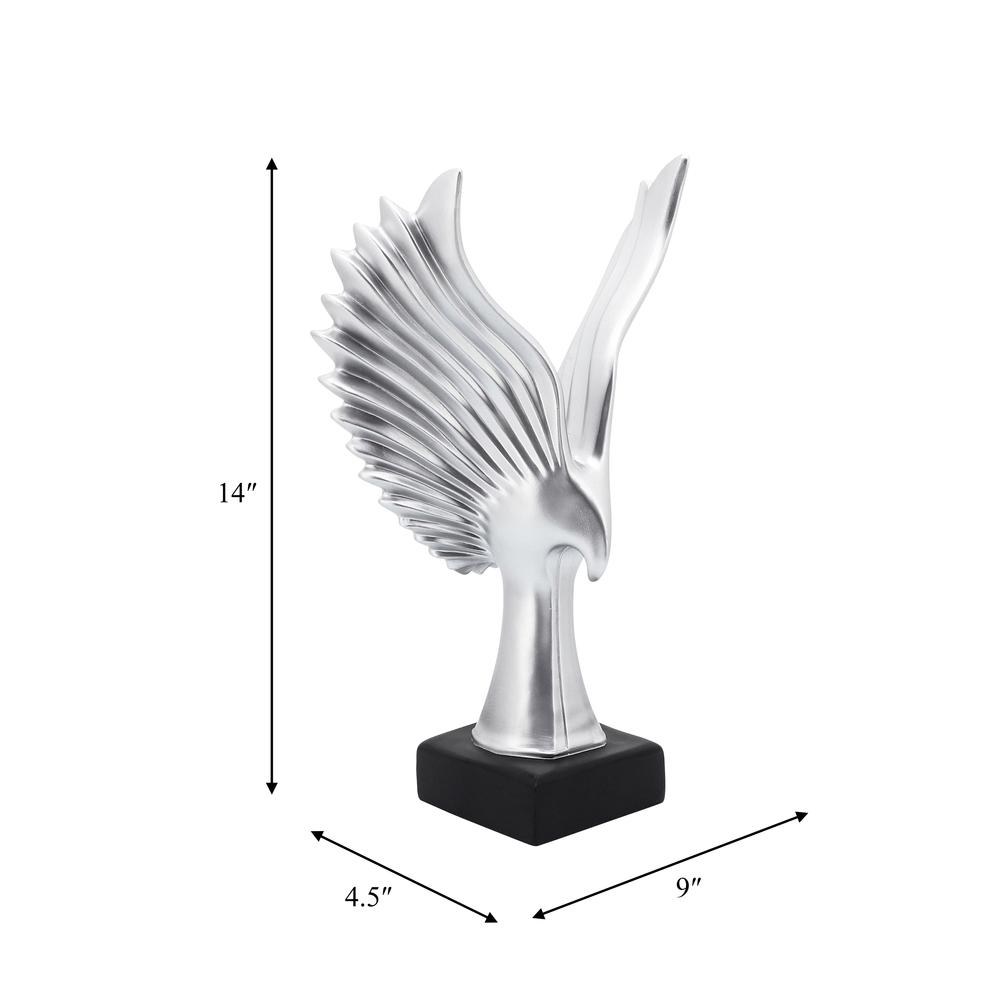 Resin 14"h Eagle Table Accent, Silver. Picture 6