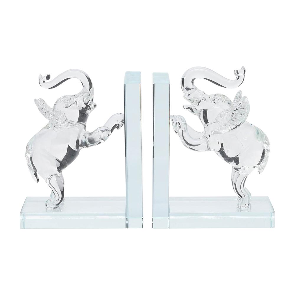 Crystal, S/2 5"h Elephant Bookends. Picture 2