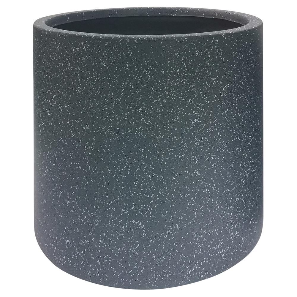 Resin, S/2 13/16"d Round Nested Planters, Gray. Picture 3