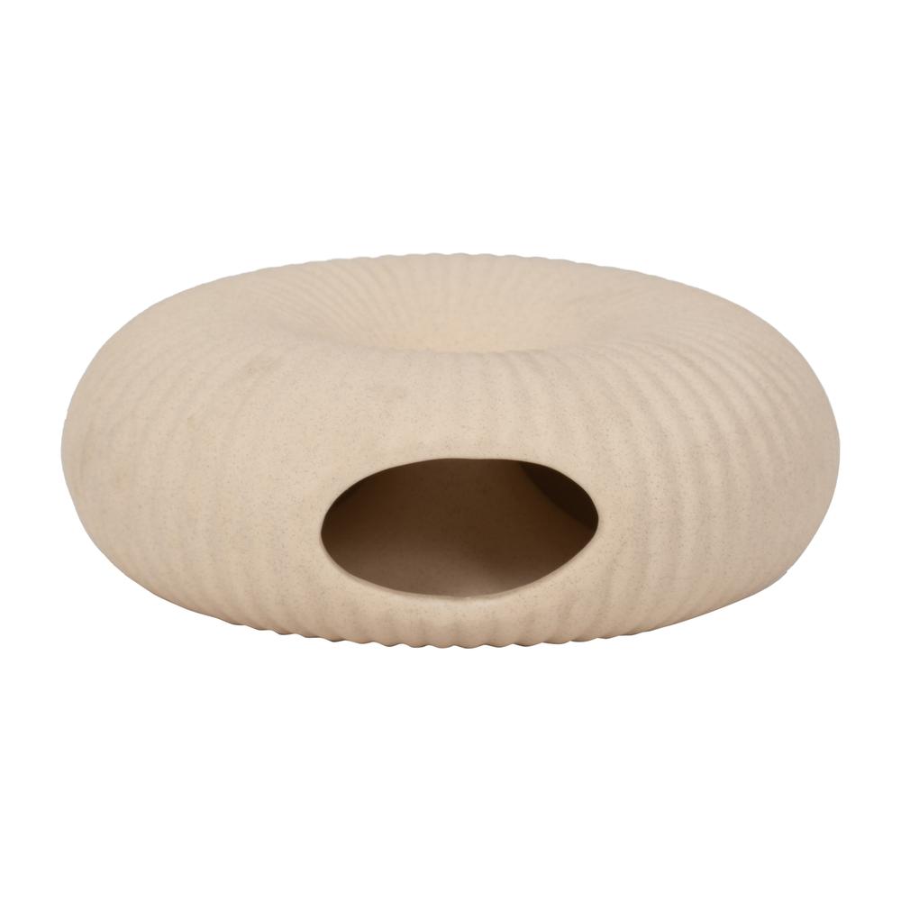 Cer, 7" Donut Hole Vase, Cotton. Picture 6