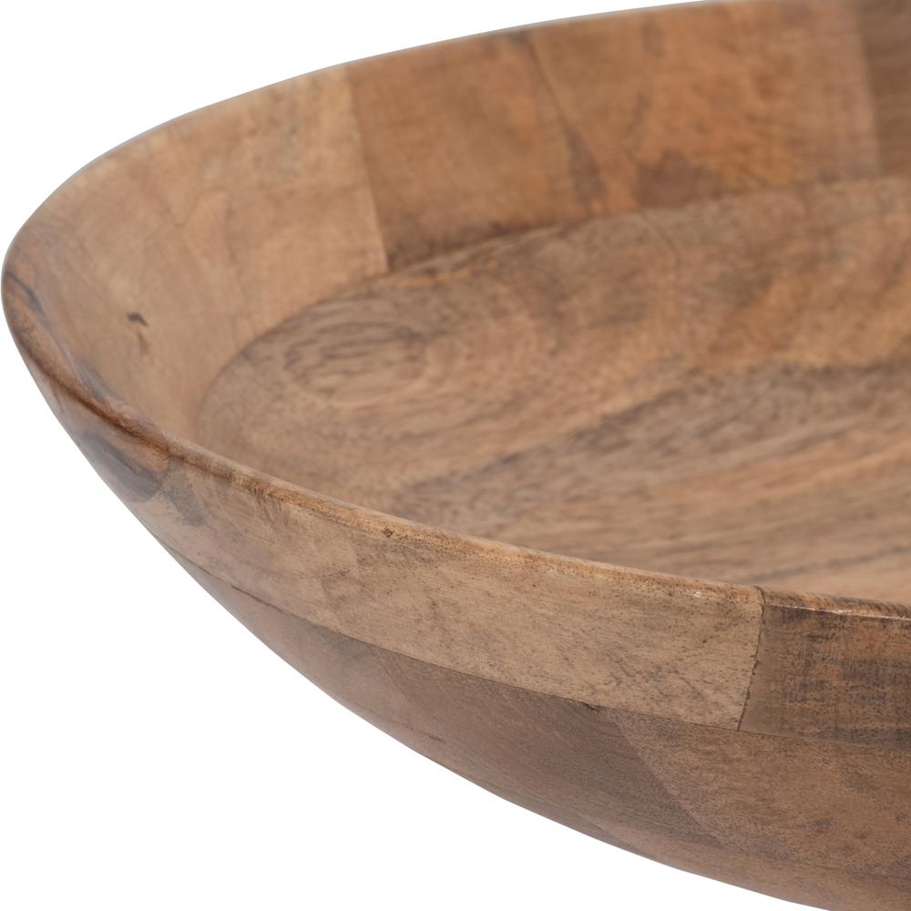 Wood, 15" Bowl On Pedestal, Natural. Picture 4