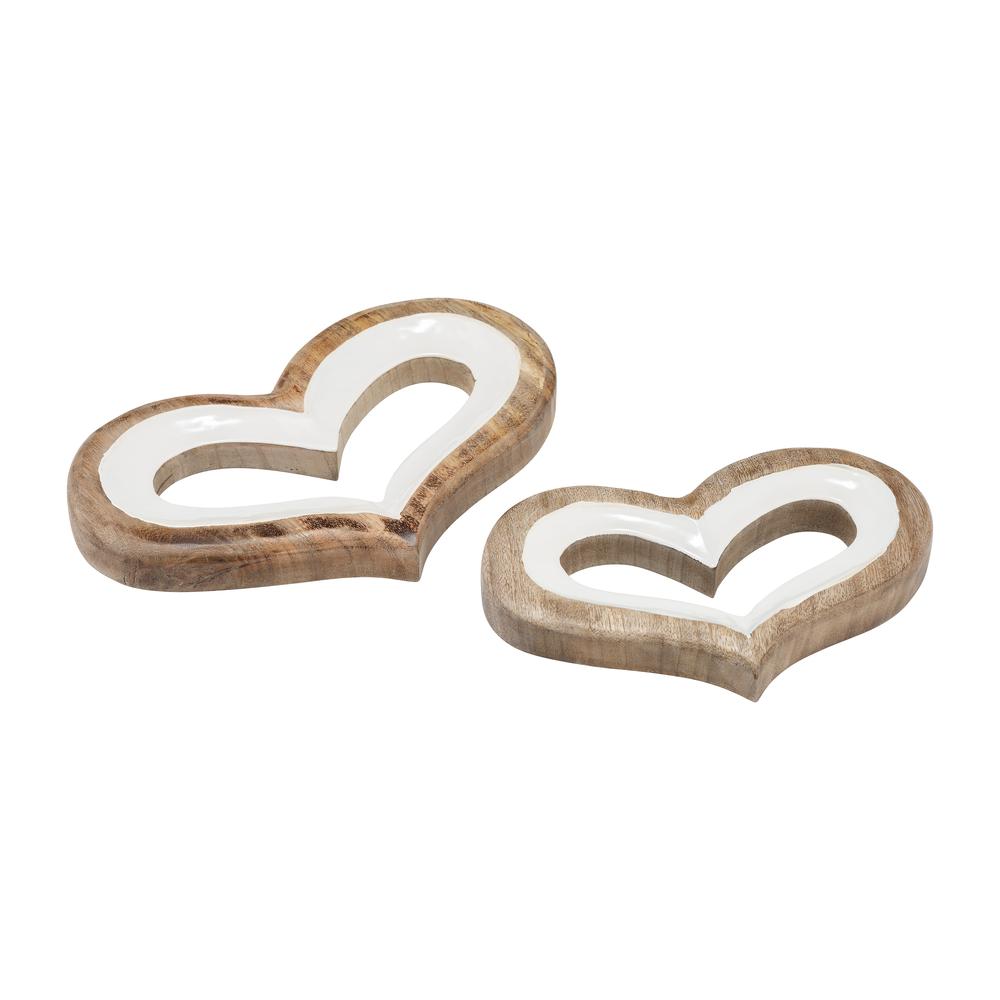 Wood, 10" Heart Deco, White. Picture 5