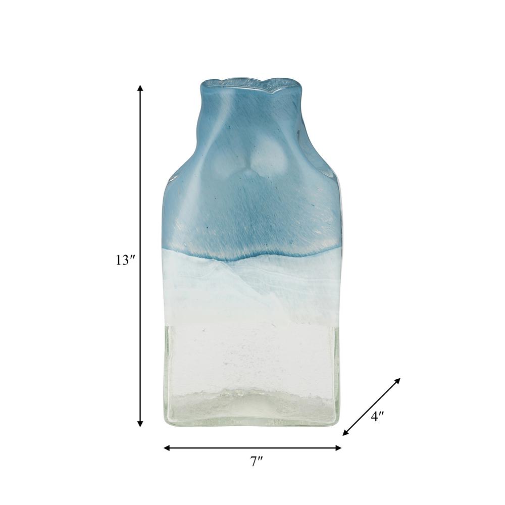 Glass 13" Bottle Vase, Delft. Picture 9