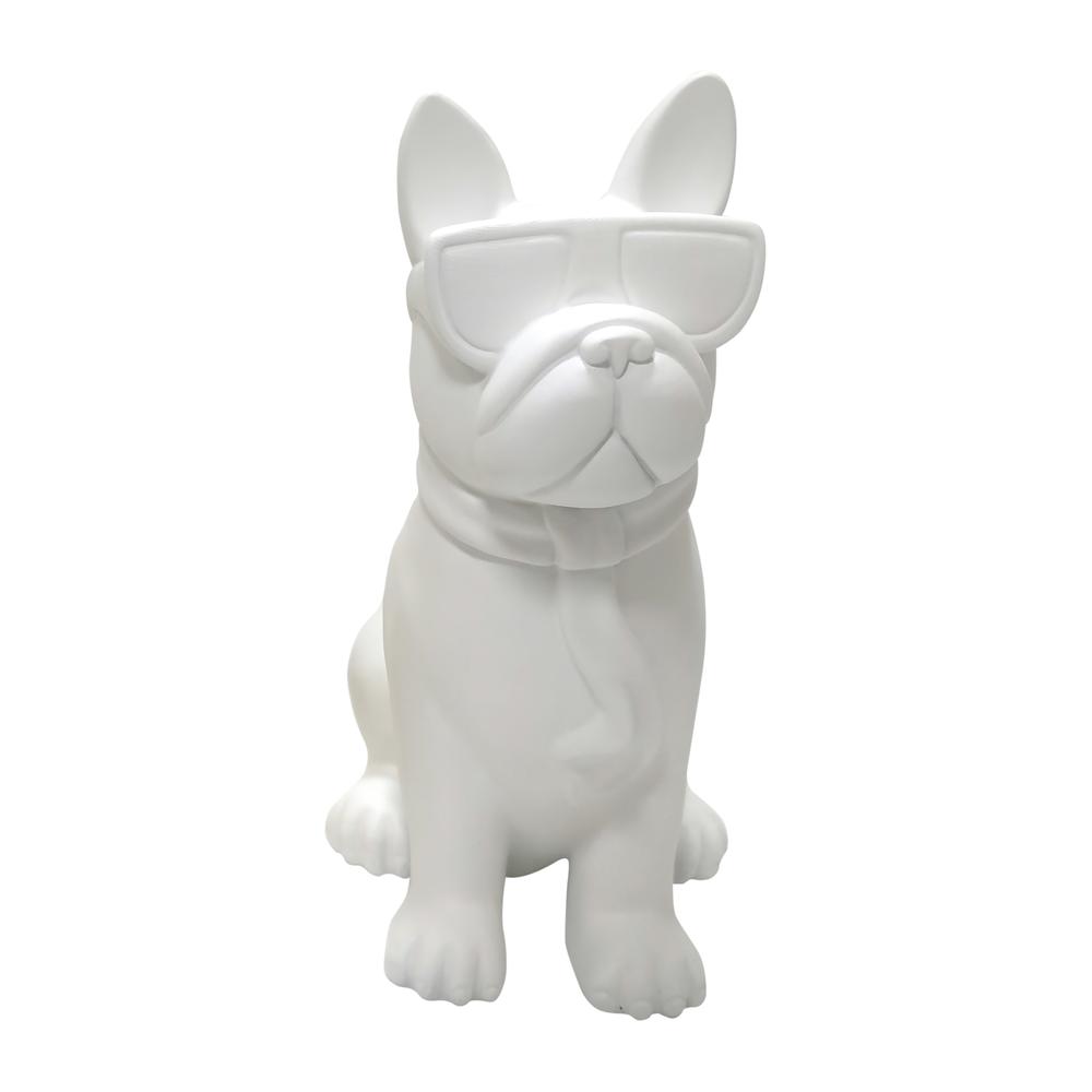 10" Cool Shades Boston Terrier, White. Picture 1
